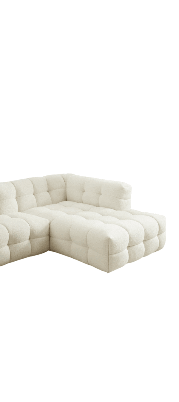 1000058718 The Tufted Bouclé Sectional Sofa with Integrated Chaise