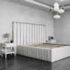 1000058758 The Luxe Tufted Platform Bed with Gilded Headboard  Accent